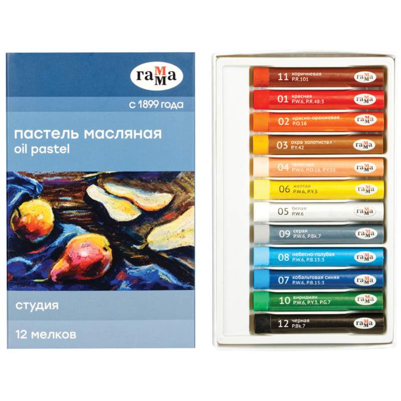 

Пастель масляная Гамма 310400, 12 цветов х 3 набора, Разноцветный