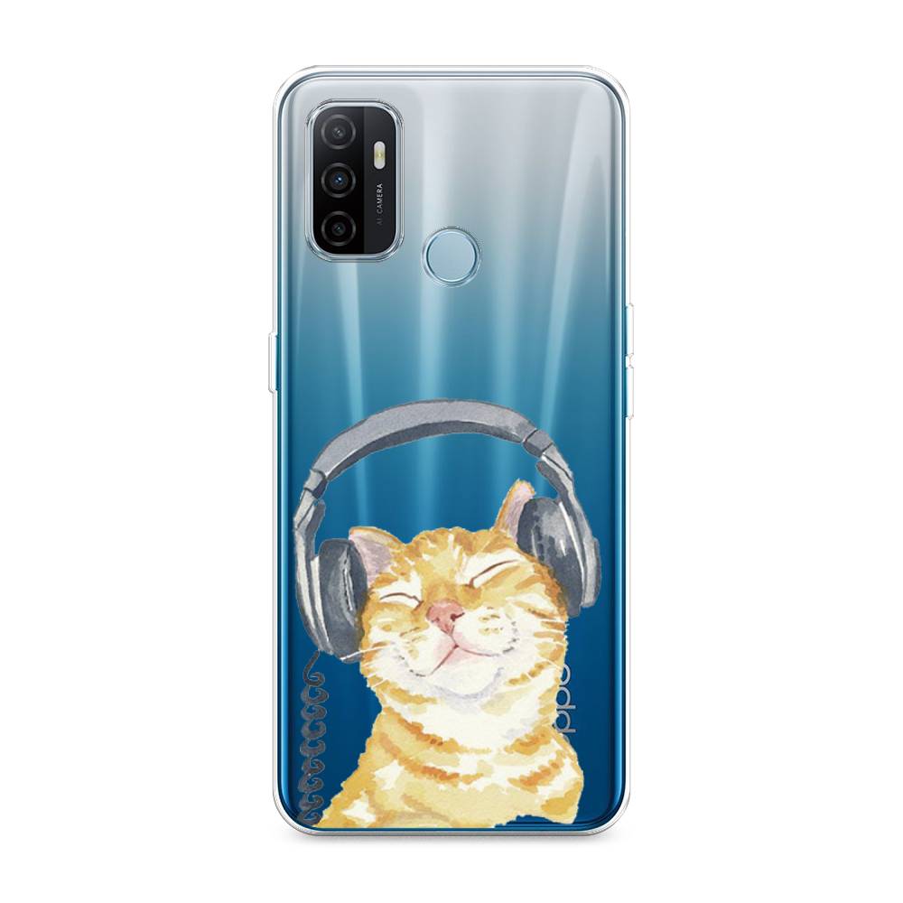 

Силиконовый чехол "Кот меломан" на Oppo A53, Кот меломан