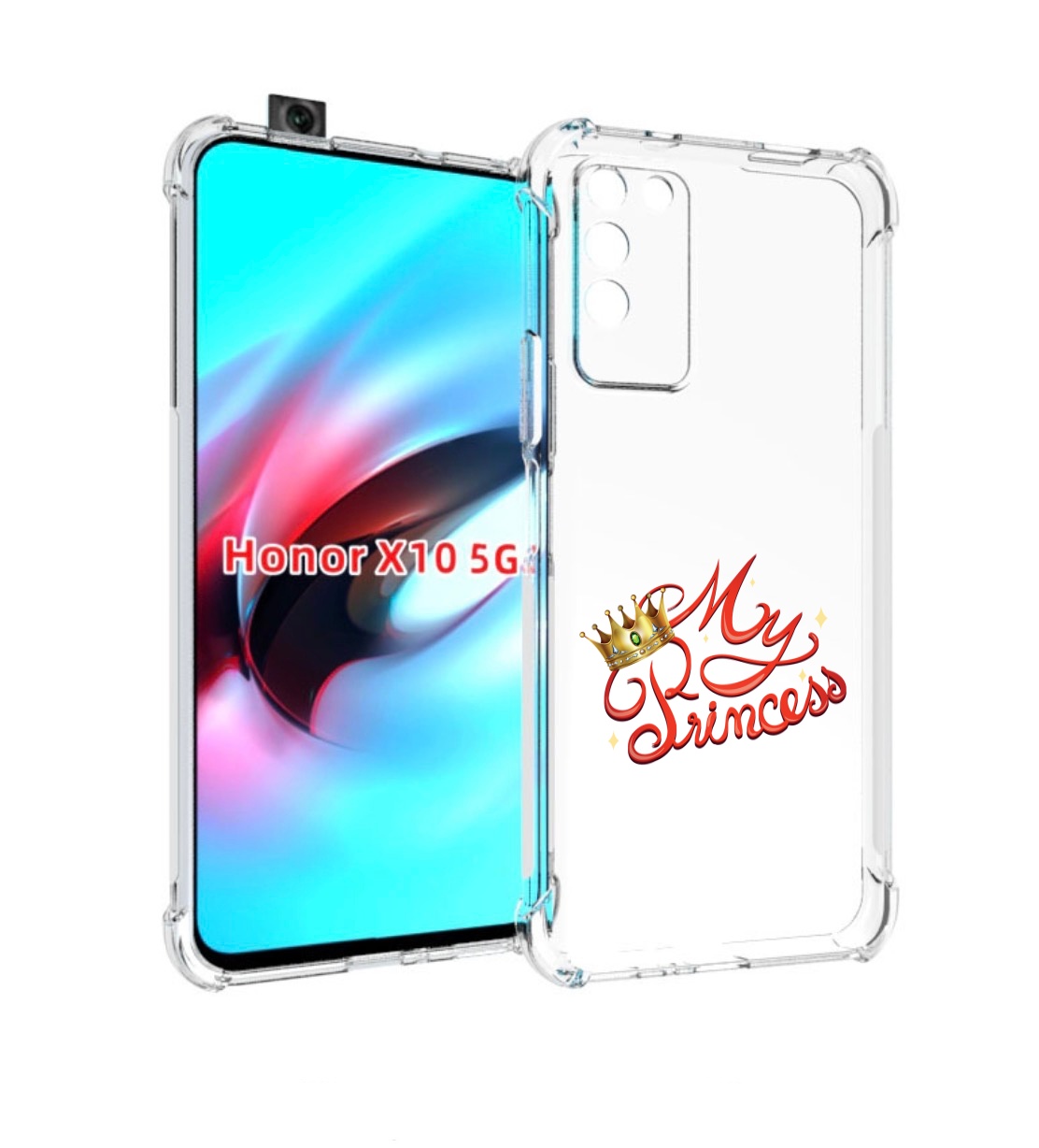 

Чехол MyPads моя-принцесска детский для Honor X10, Прозрачный, Tocco