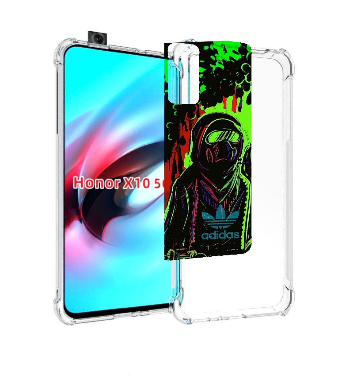 

Чехол MyPads мужчина в красках адидас для Honor X10, Прозрачный, Tocco