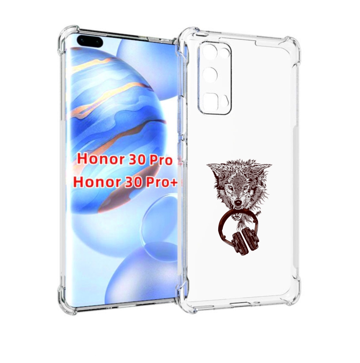 

Чехол бампер MyPads дикий волк для Honor 30 Pro, Прозрачный, Tocco