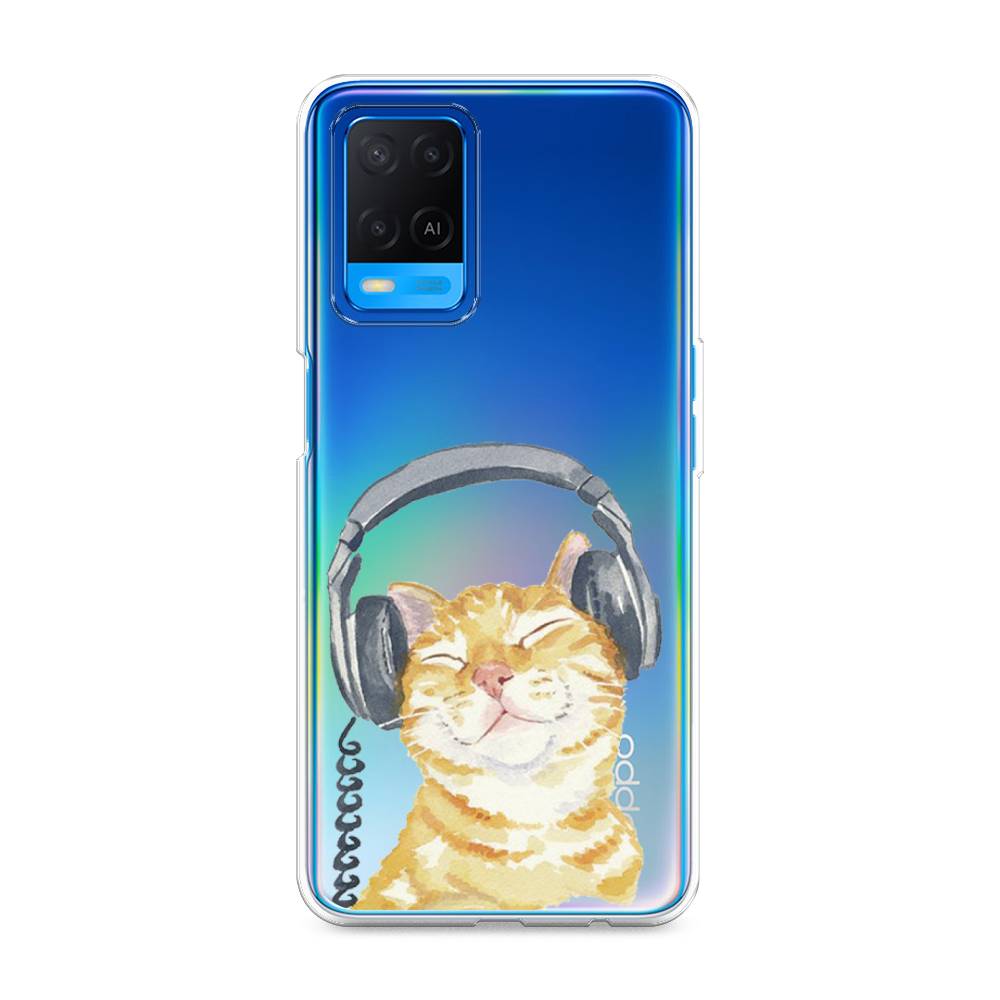 

Силиконовый чехол "Кот меломан" на Oppo A54, Кот меломан