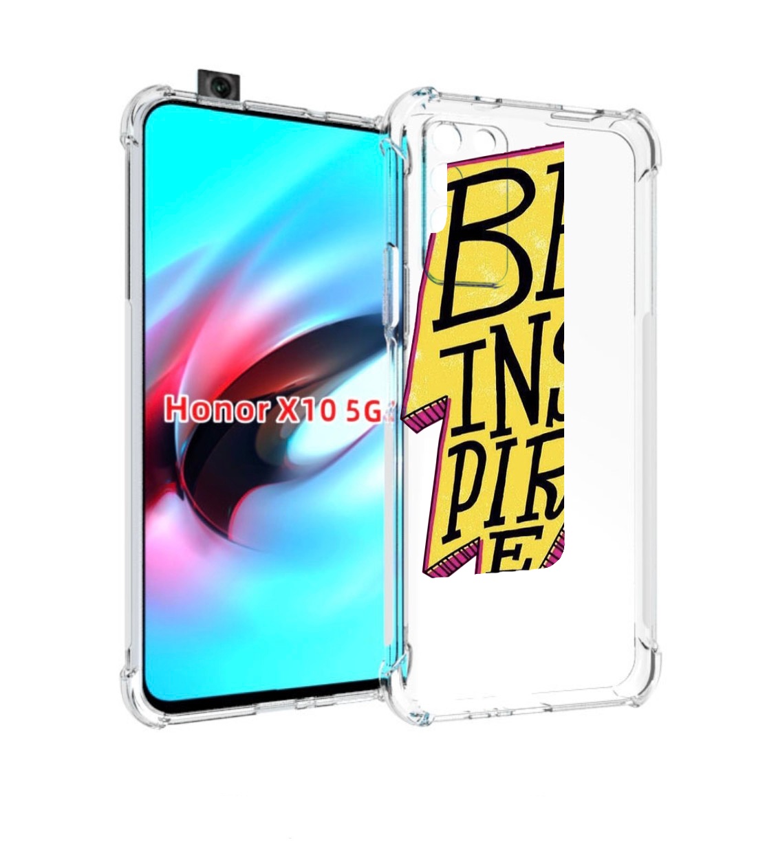 

Чехол MyPads надпись в желтой молнии для Honor X10, Прозрачный, Tocco