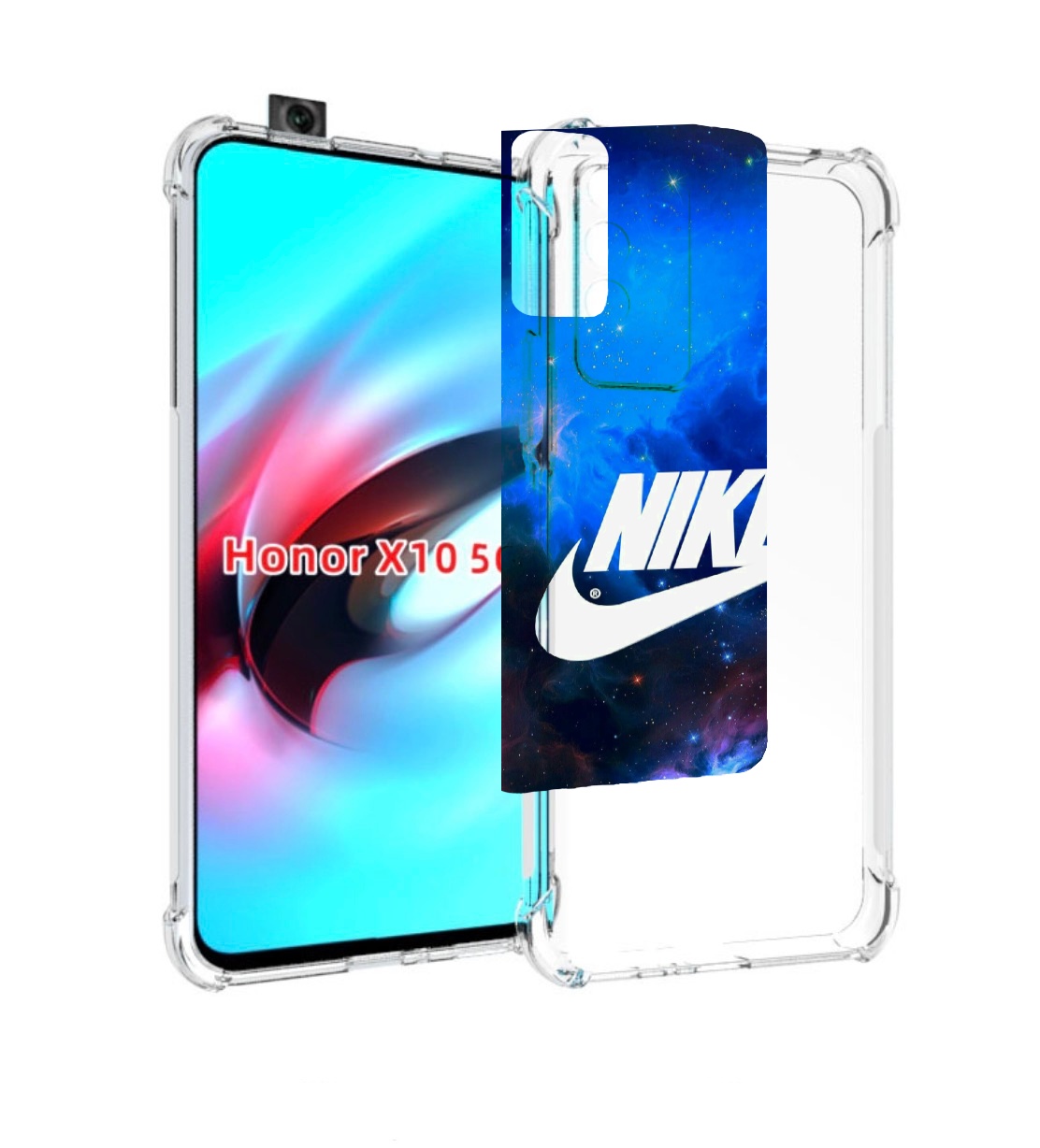 

Чехол MyPads найк в космосе для Honor X10, Прозрачный, Tocco