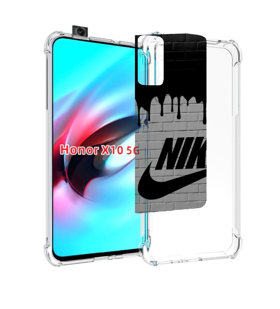 

Чехол MyPads найк в краске для Honor X10, Прозрачный, Tocco