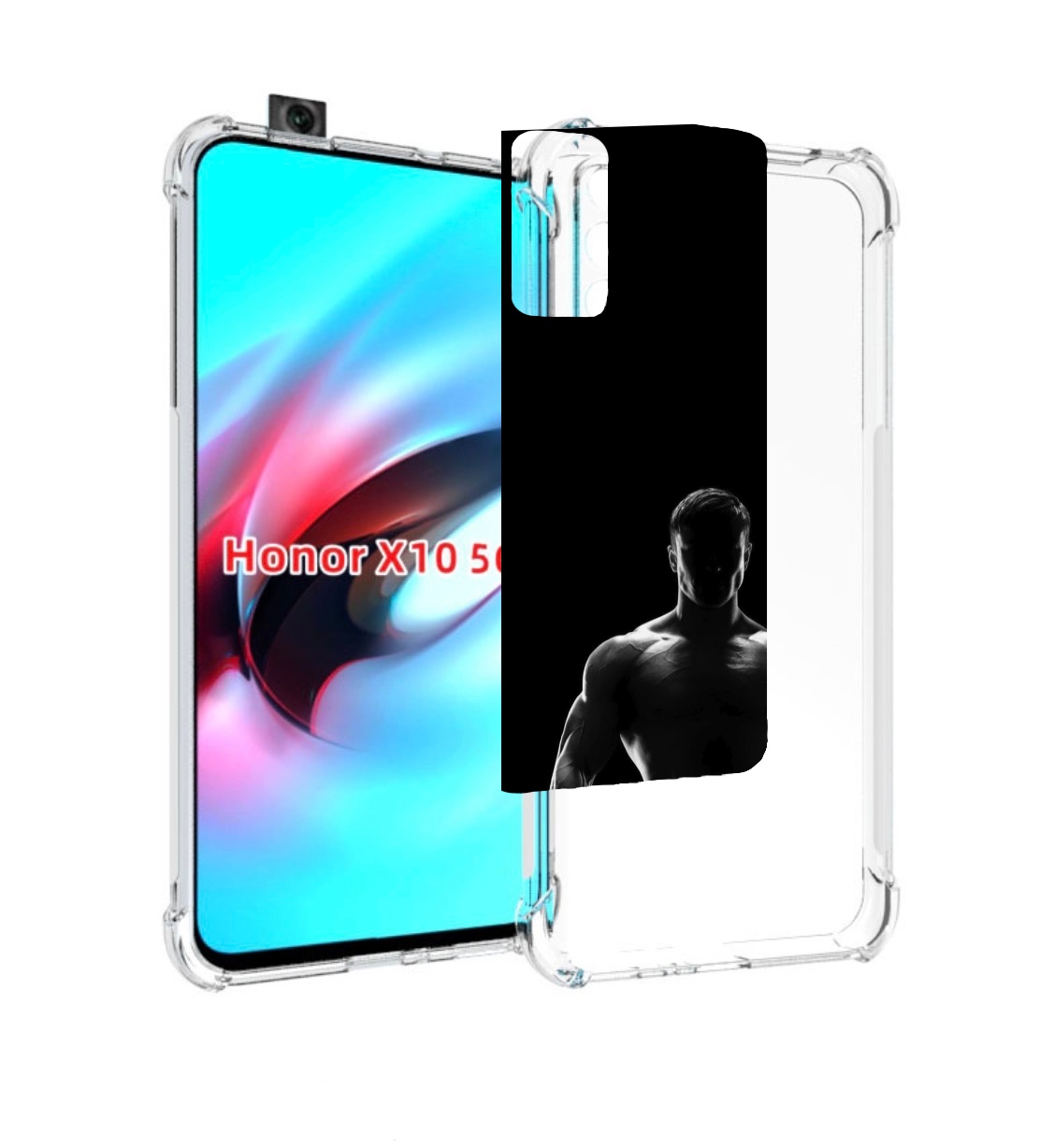 

Чехол MyPads накаченный мужчина в тени мужской для Honor X10, Прозрачный, Tocco