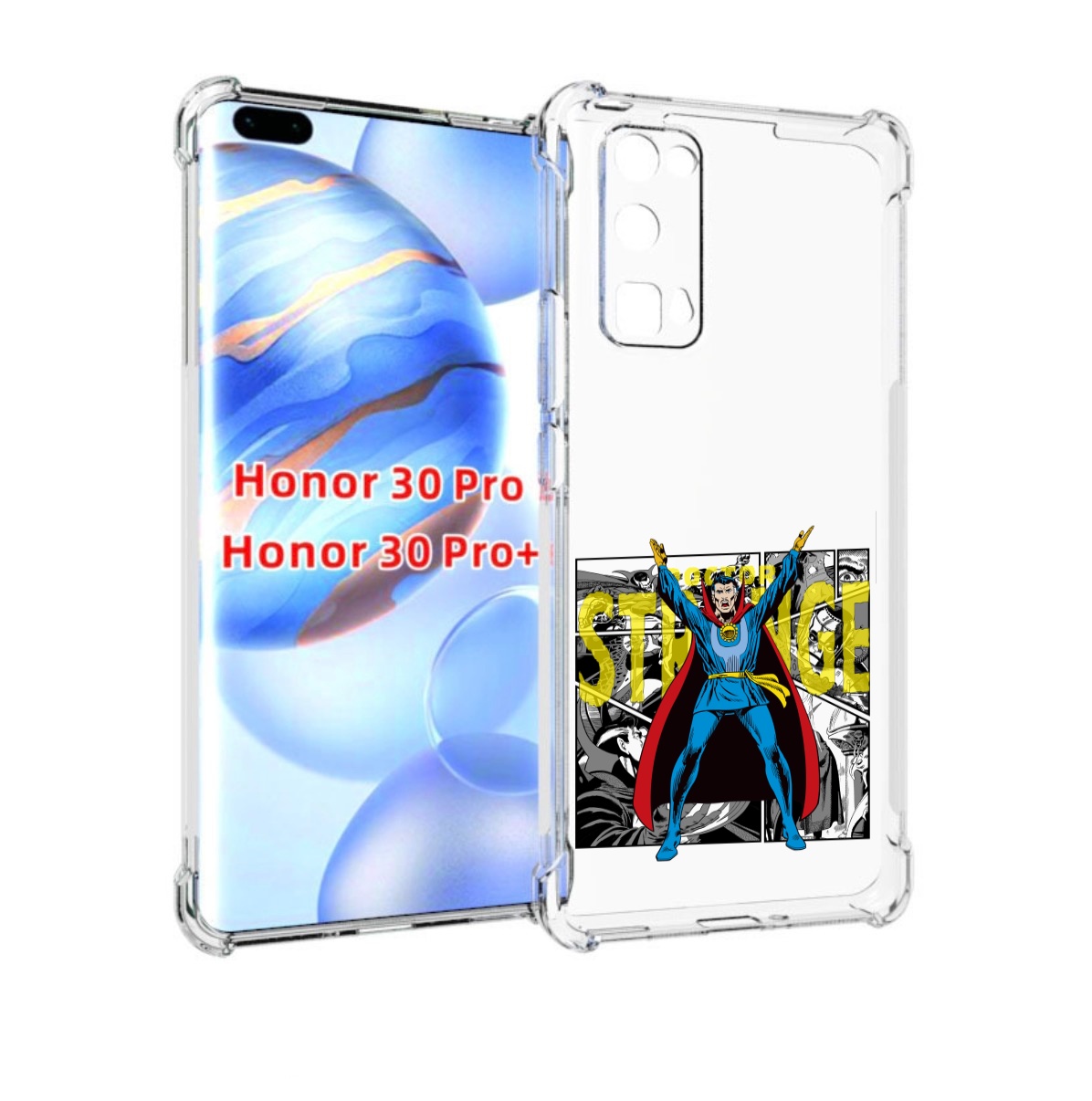 

Чехол бампер MyPads доктор стренж комикс для Honor 30 Pro, Прозрачный, Tocco