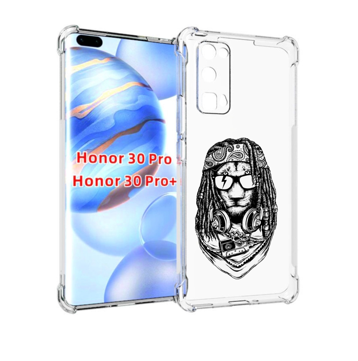 

Чехол бампер MyPads дреды льва для Honor 30 Pro, Прозрачный, Tocco