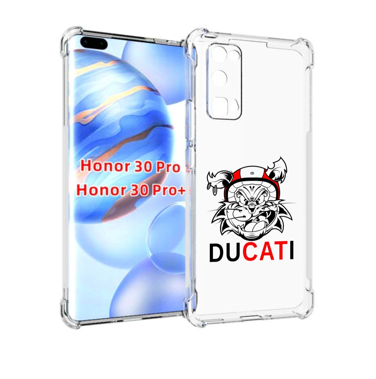 

Чехол бампер MyPads дукати для Honor 30 Pro, Прозрачный, Tocco