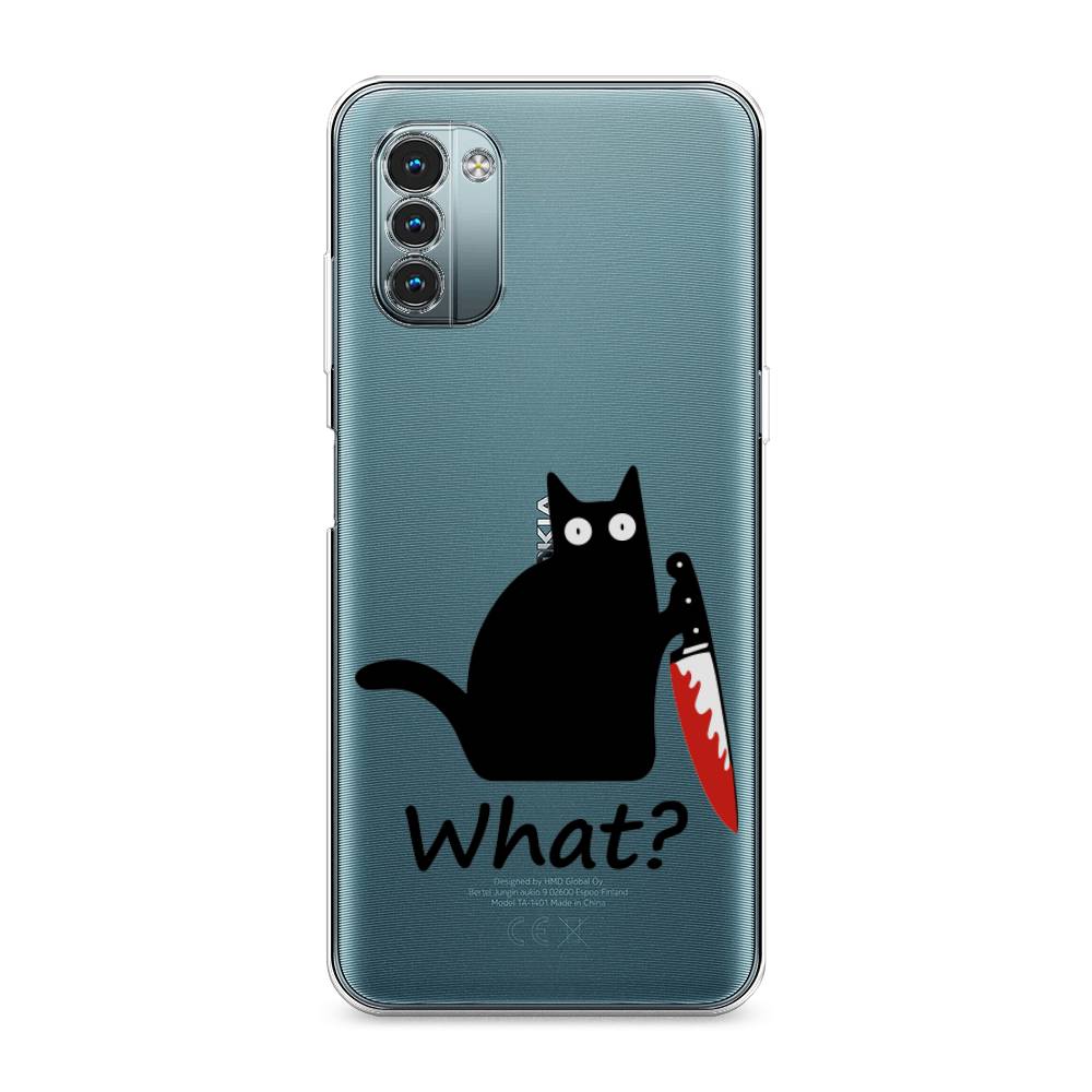 

Чехол на Nokia G11 "Котик с ножом", Черный;красный, 125050-6