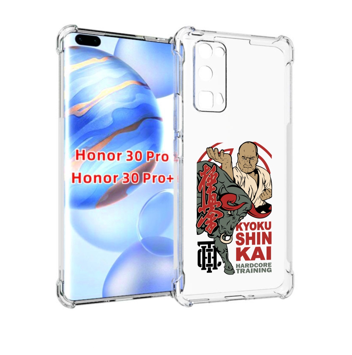 

Чехол бампер MyPads единоборства рисунок для Honor 30 Pro, Прозрачный, Tocco