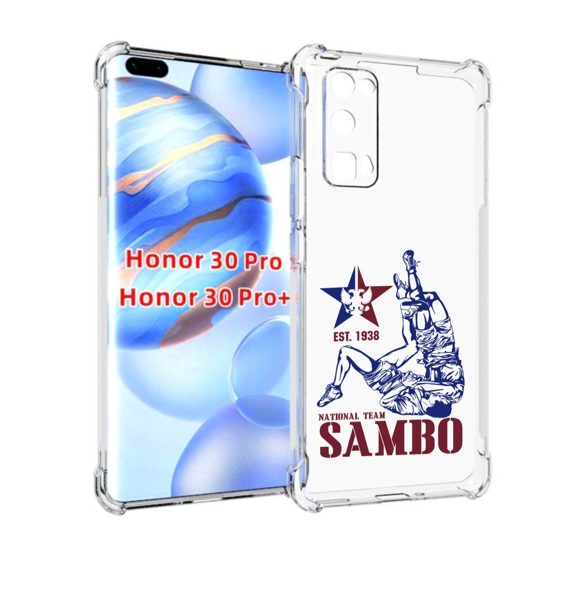 

Чехол бампер MyPads единоборства самбо для Honor 30 Pro, Прозрачный, Tocco