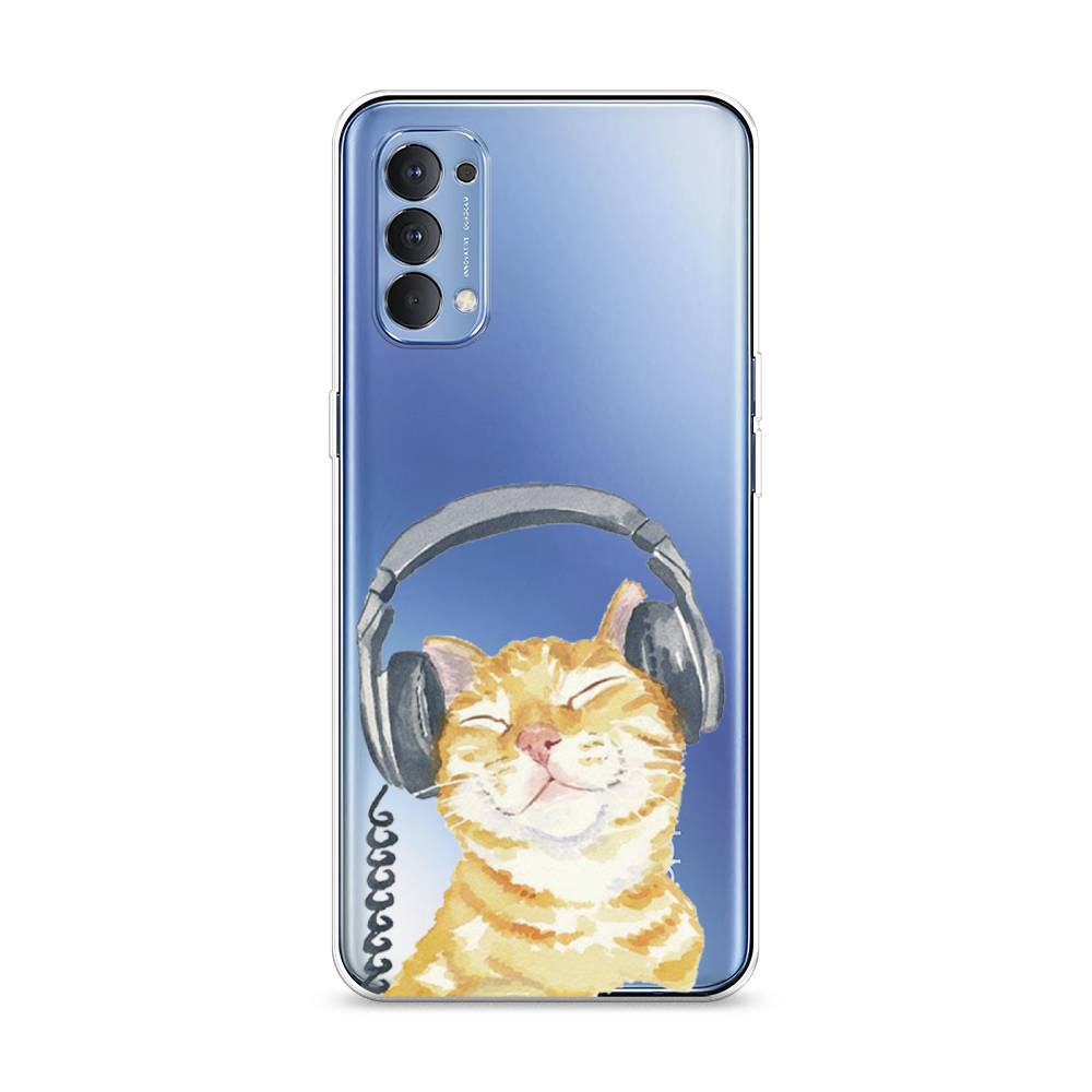 

Силиконовый чехол "Кот меломан" на Oppo Reno 4 4G, Кот меломан