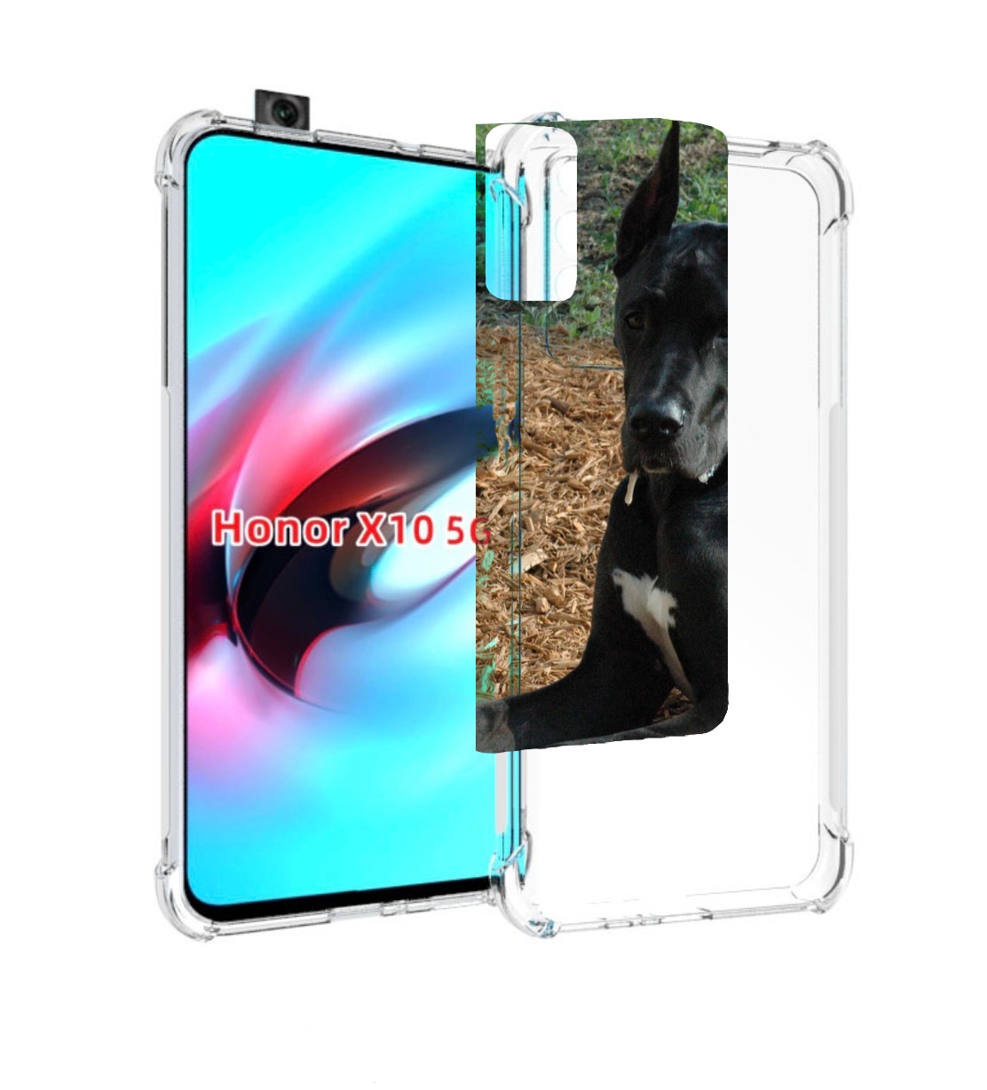 

Чехол MyPads немецкии дог для Honor X10, Прозрачный, Tocco