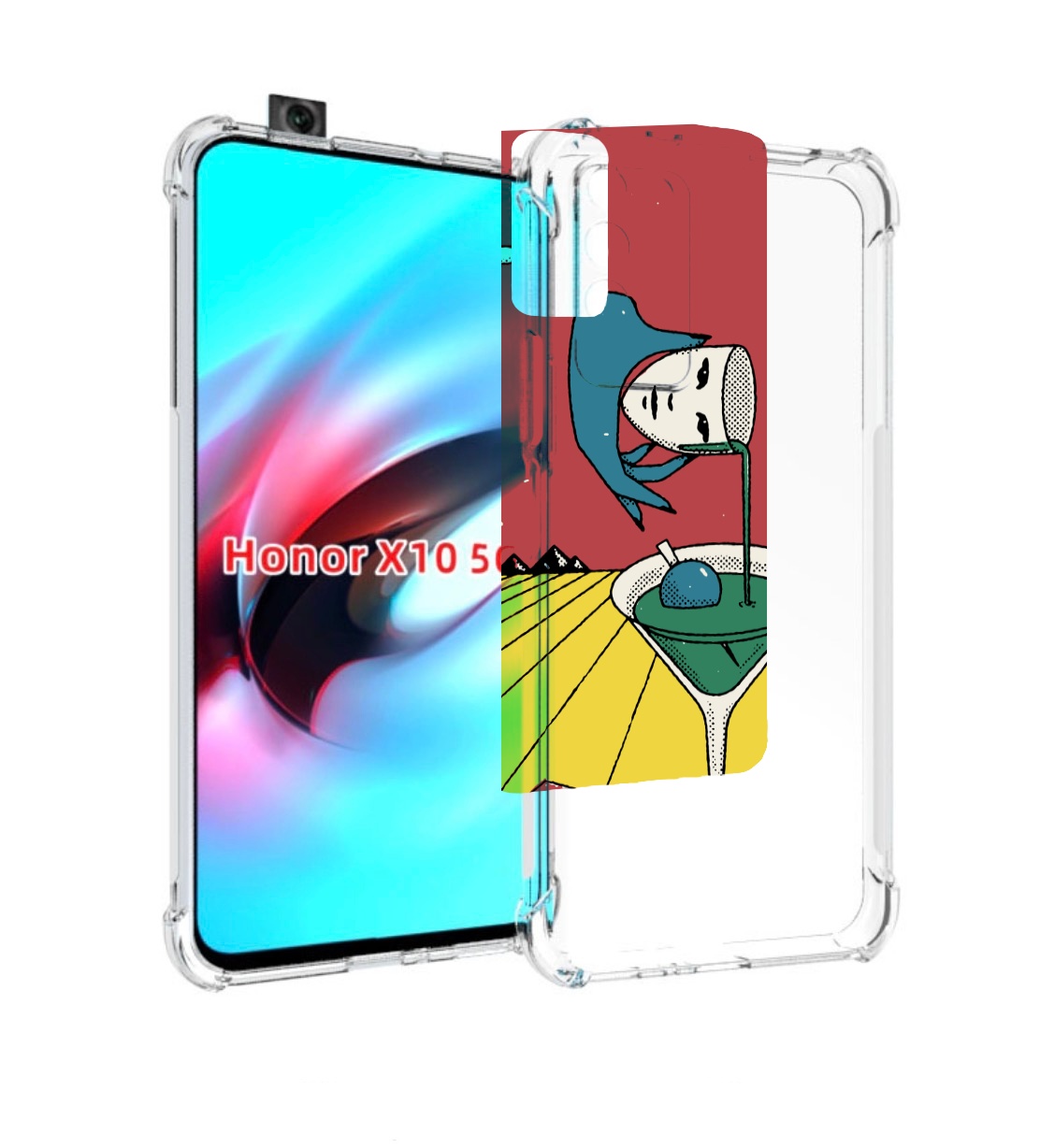 

Чехол MyPads необычный напиток для Honor X10, Прозрачный, Tocco