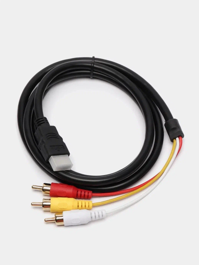 

Кабель NoBrand HDMI-3RCA 1,5м, Черный