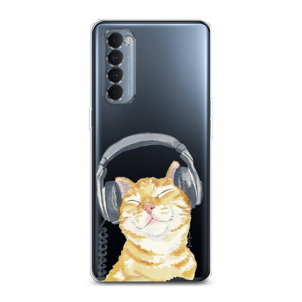 

Силиконовый чехол "Кот меломан" на Oppo Reno 4 Pro, Кот меломан