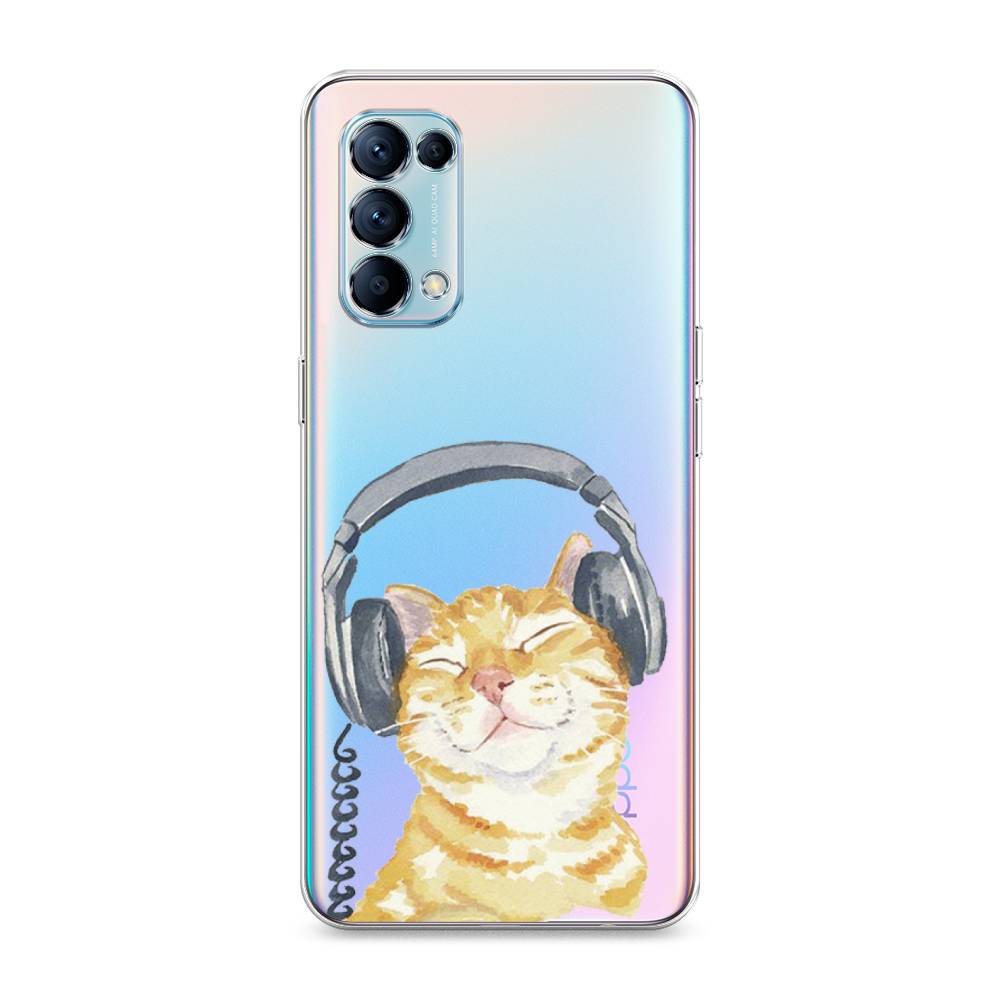 

Силиконовый чехол "Кот меломан" на Oppo Reno 5, Кот меломан