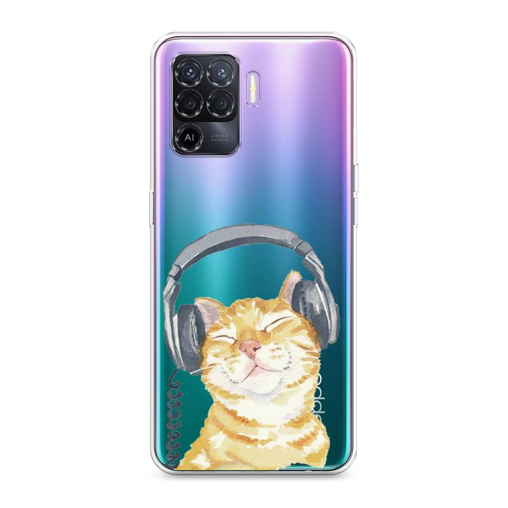 

Силиконовый чехол "Кот меломан" на Oppo Reno 5 Lite, Кот меломан