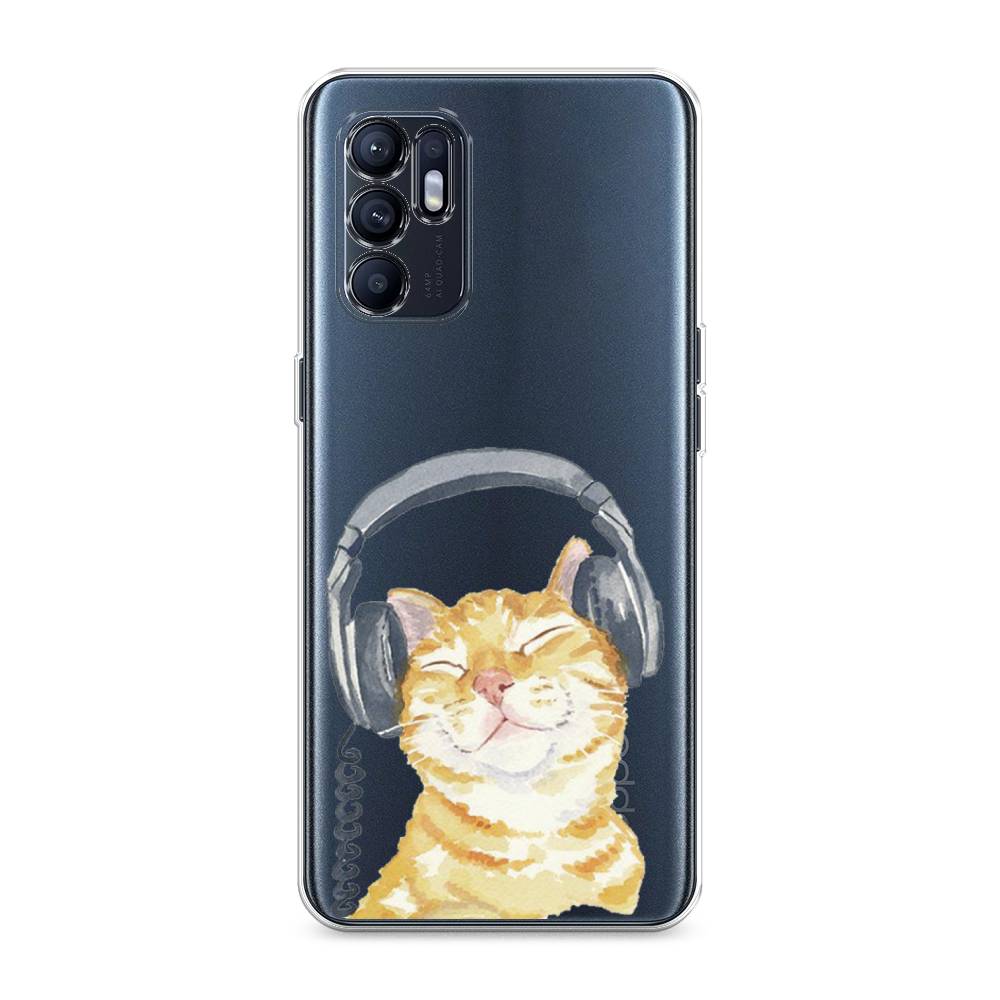 

Силиконовый чехол "Кот меломан" на Oppo Reno 6, Кот меломан