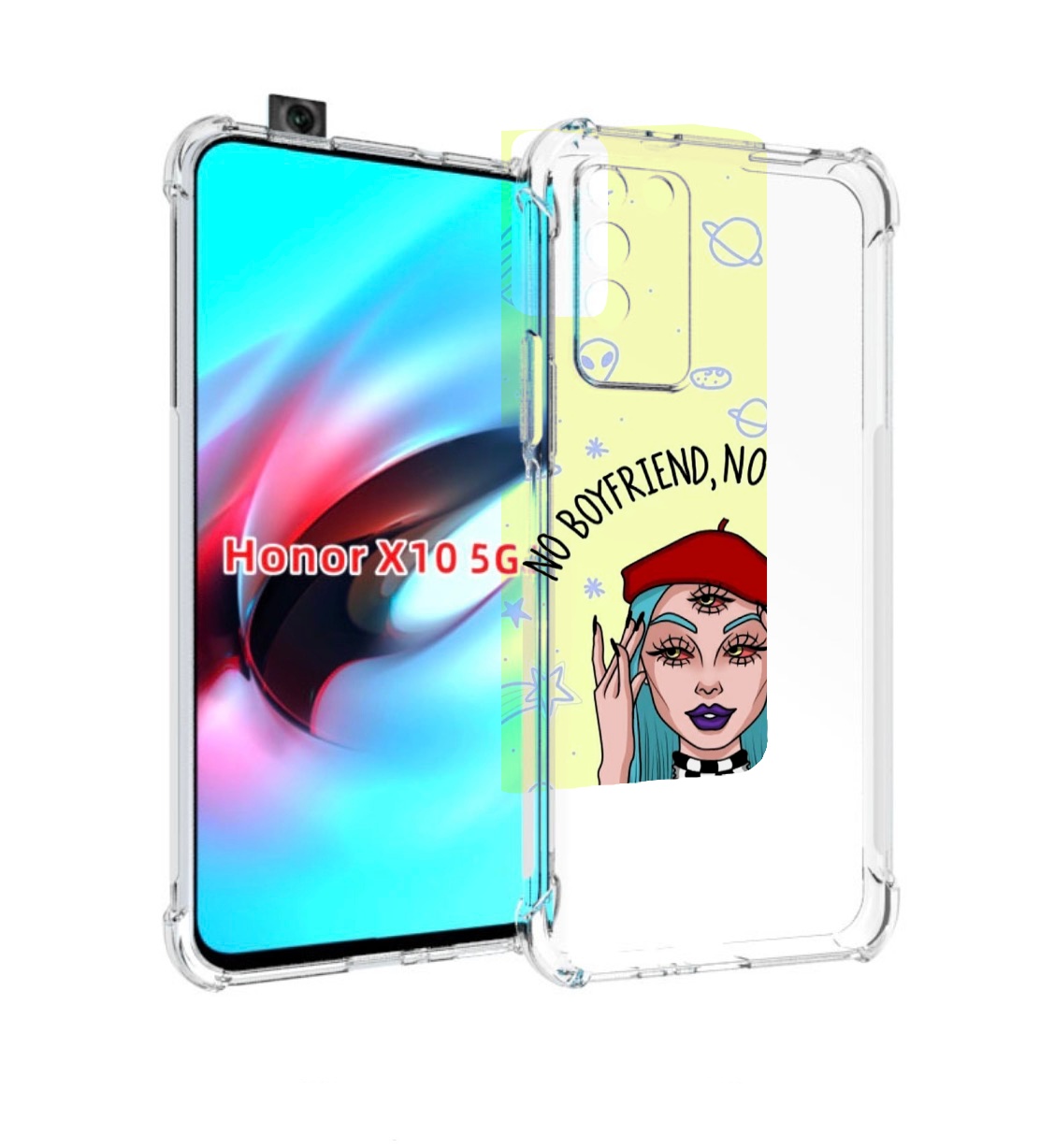 

Чехол MyPads нет-проблем-нет-мужчин женский для Honor X10, Прозрачный, Tocco