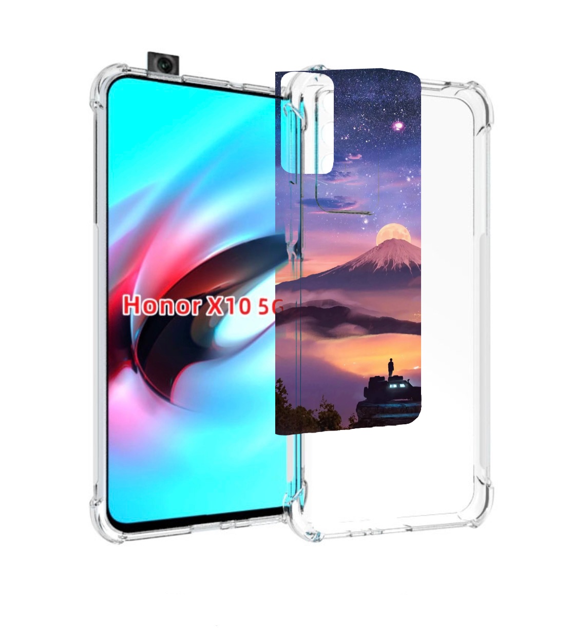 

Чехол MyPads ночь-в-горах для Honor X10, Прозрачный, Tocco