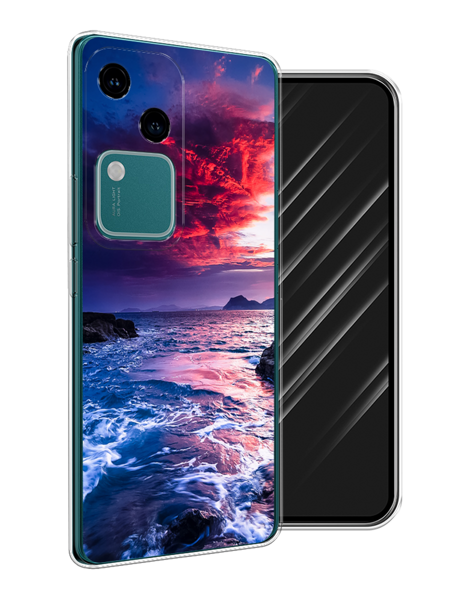 

Чехол Awog на Vivo V30/S18 "Волны 1", Розовый;синий, 2610250-1