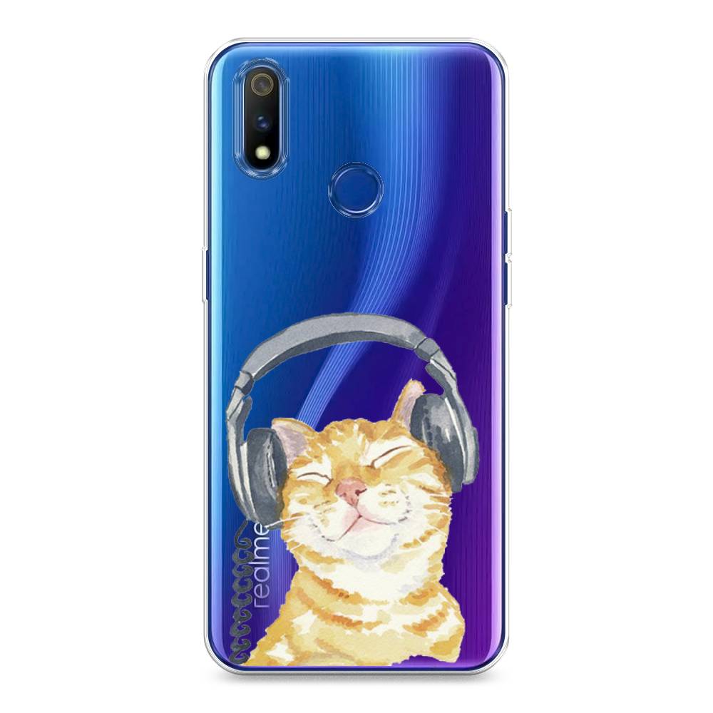 

Силиконовый чехол "Кот меломан" на Realme 3 Pro, Кот меломан