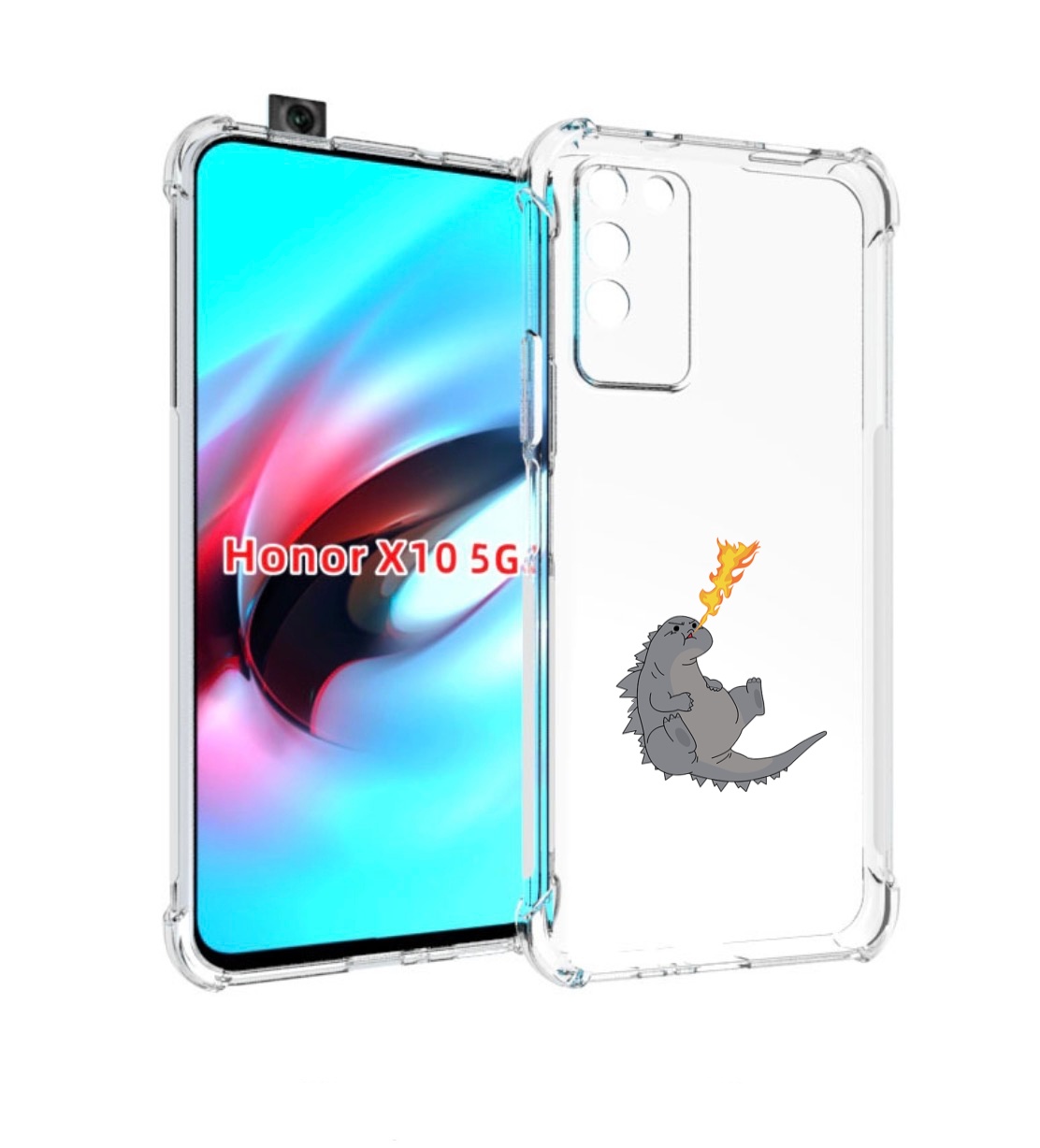 

Чехол MyPads огнедышащий-дракончик для Honor X10, Прозрачный, Tocco