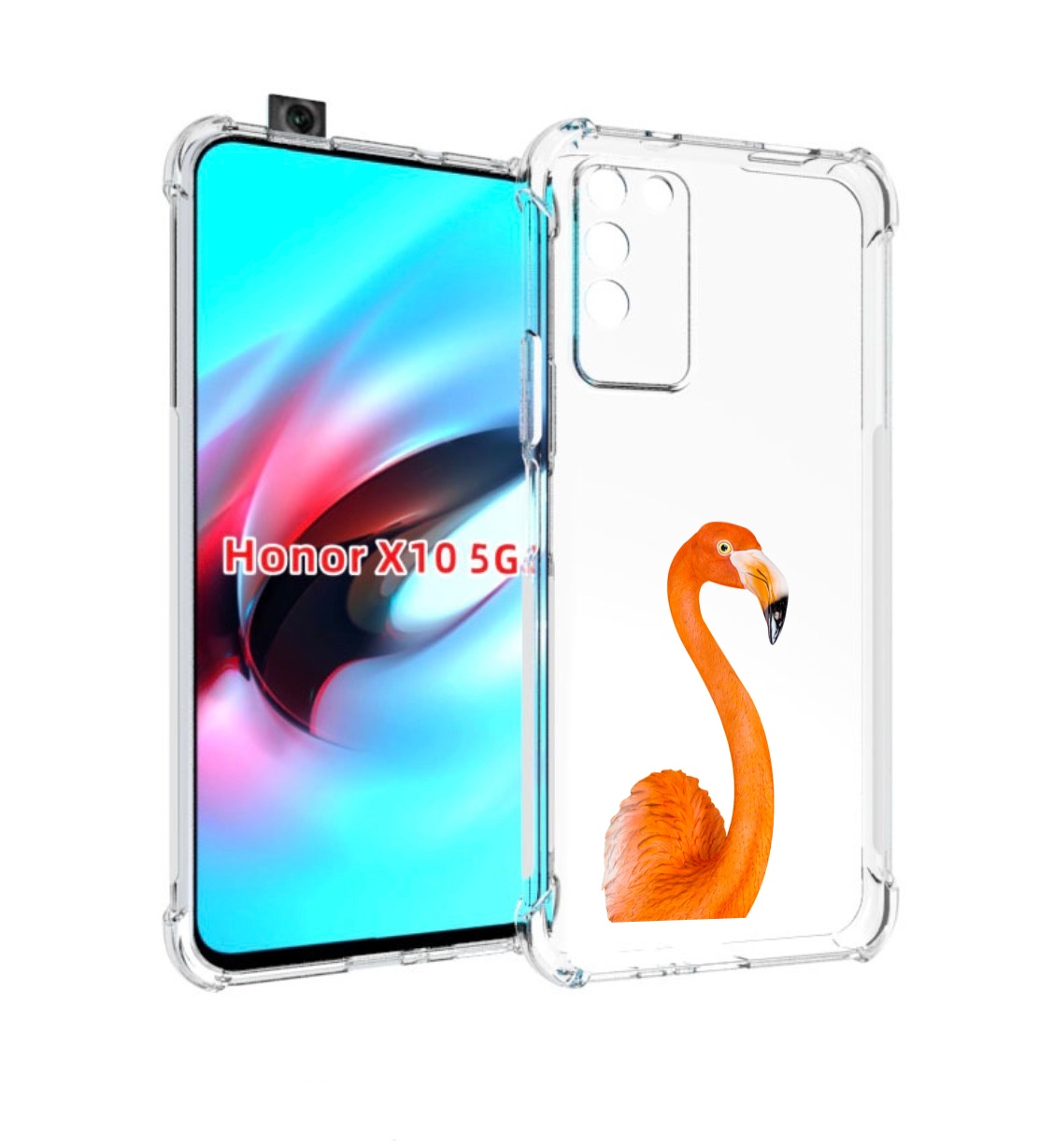 

Чехол MyPads оранжевый-фламинго для Honor X10, Прозрачный, Tocco