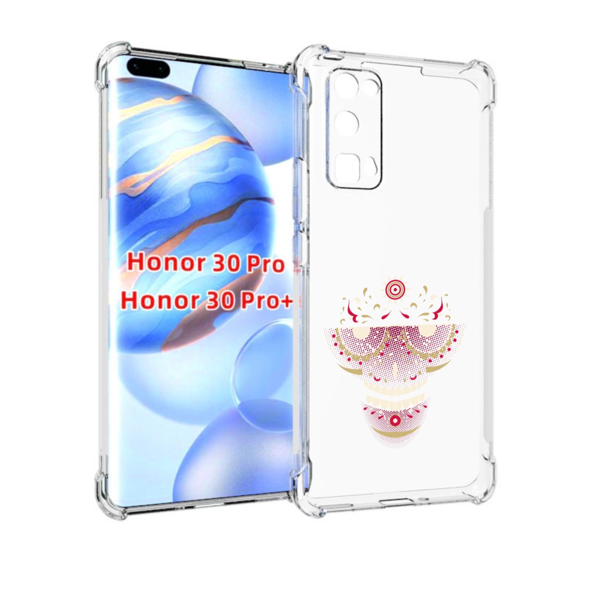 Чехол бампер MyPads карнавальный скелет абстракция для Honor