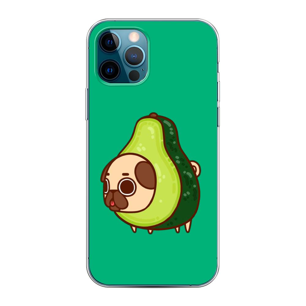 

Чехол на Apple iPhone 12 "Мопс авокадик", Зеленый, 12850-1