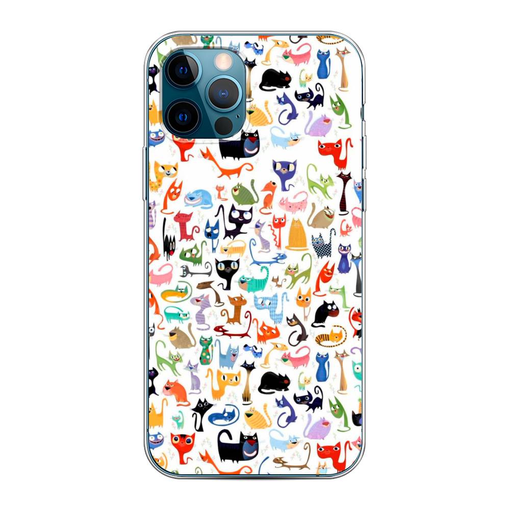 

Чехол на Apple iPhone 12 "Цветные коты", Разноцветный, 12850-1