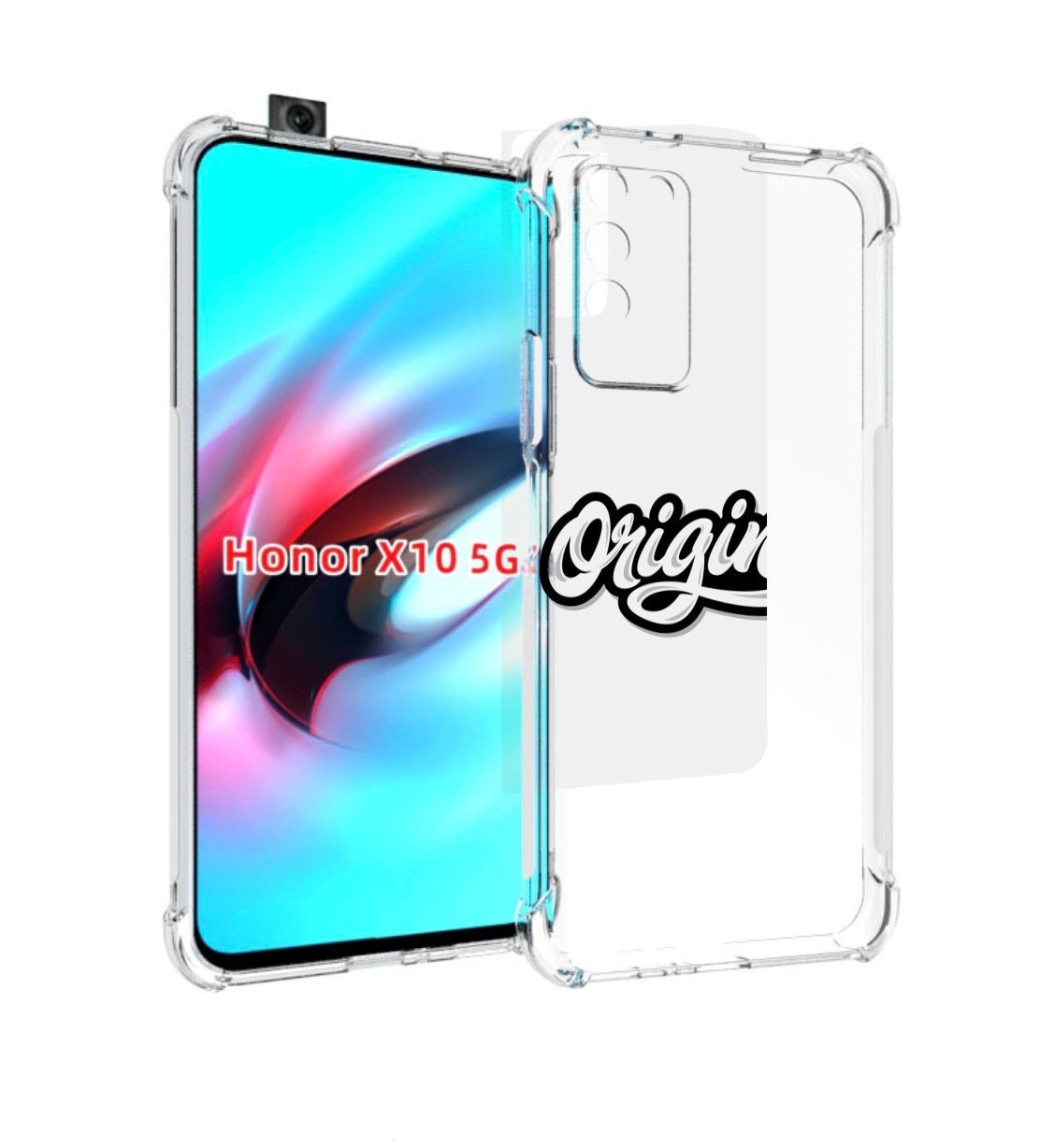 

Чехол MyPads оригинал-надпись для Honor X10, Прозрачный, Tocco