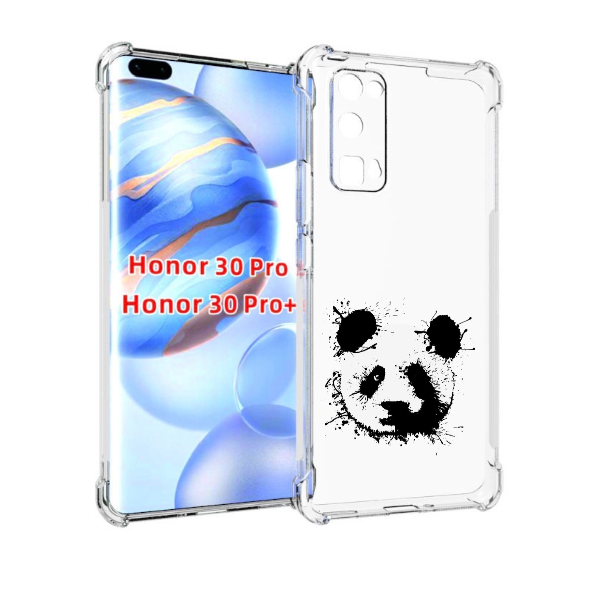 

Чехол бампер MyPads клякса-панда для Honor 30 Pro, Прозрачный, Tocco