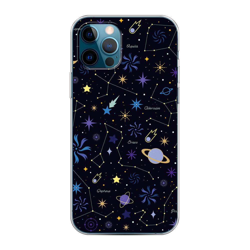 

Чехол на Apple iPhone 12 "Цветной космос", Желтый, 12850-2