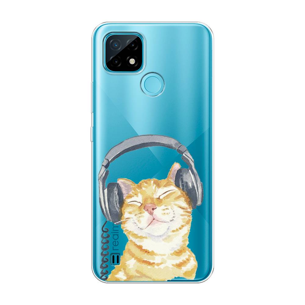 

Силиконовый чехол "Кот меломан" на Realme C21, Кот меломан