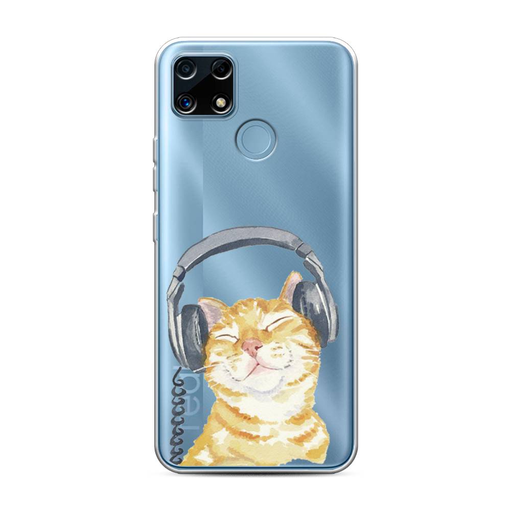 

Силиконовый чехол "Кот меломан" на Realme C25, Кот меломан