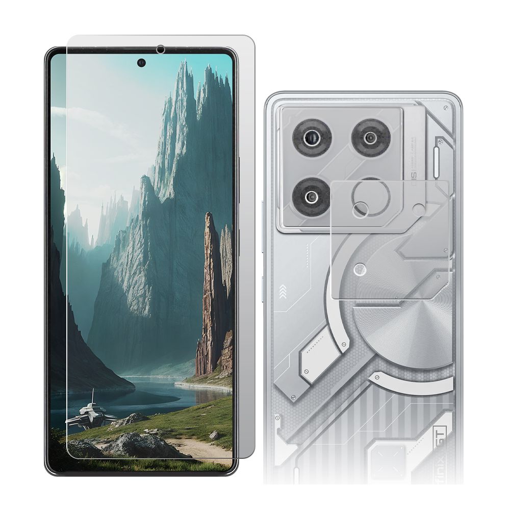 

Стекло защитное гибридное Матовое Krutoff для Infinix GT 20 Pro + защита камеры (2шт.)