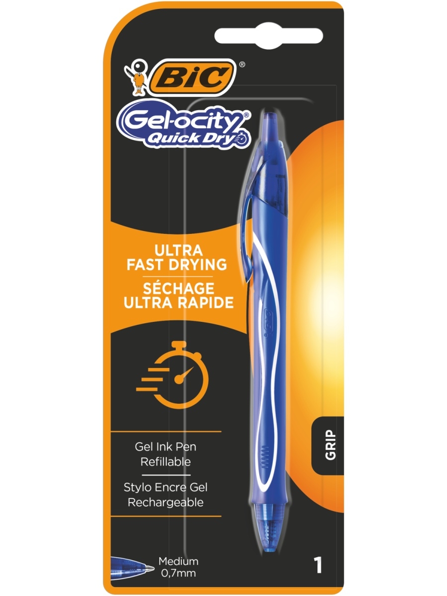 фото Ручка гелевая bic gel-ocity quick dry 964765, синяя, 0,7 мм, 1 шт.