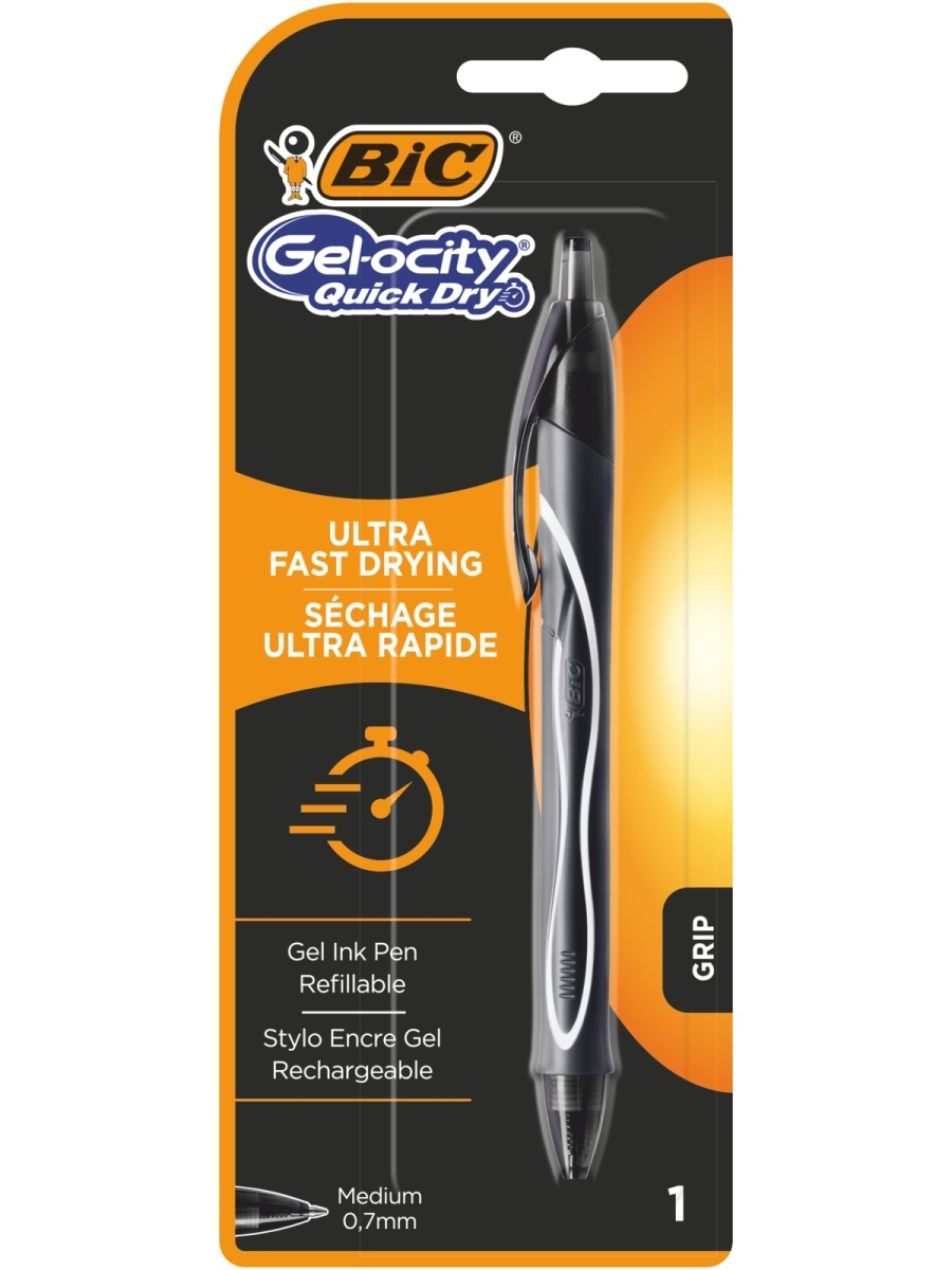 фото Ручка гелевая bic gel-ocity quick dry 964764, черная, 0,7 мм, 1 шт.