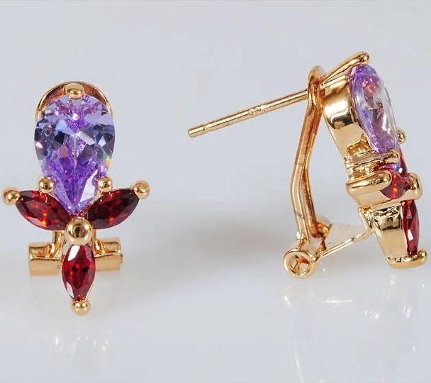 

Серьги из ювелирного сплава Lotus Jewelry 3023E-16gn, гранат/фианит, 3023E-16gn