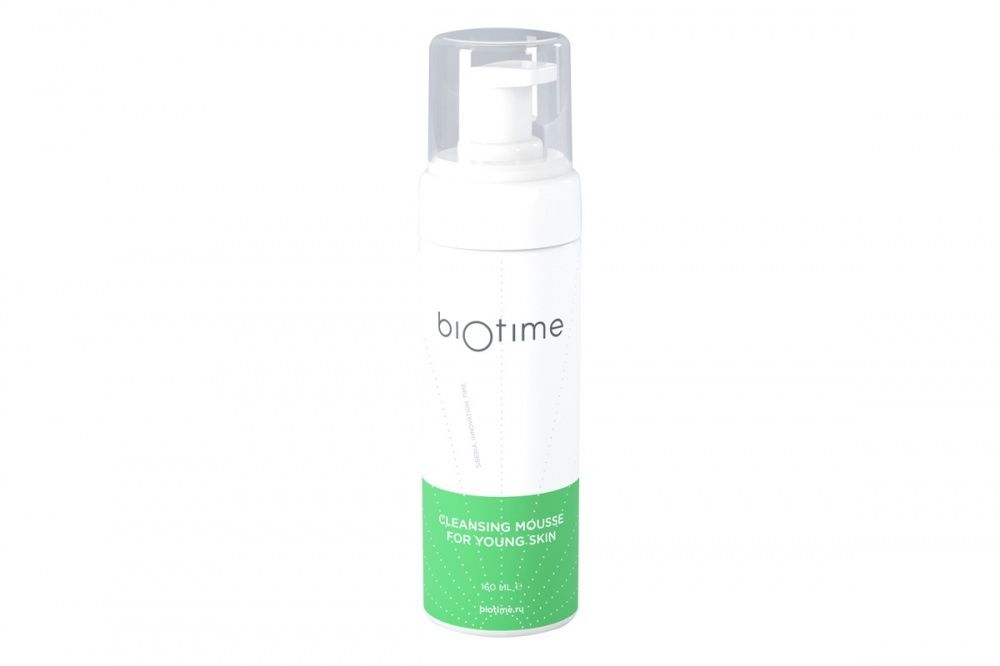 Мусс очищающий для молодой кожи Biotime 160 мл мягкое очищающее молочко для чувствительной кожи clair de teint sensitif 56114 500 мл