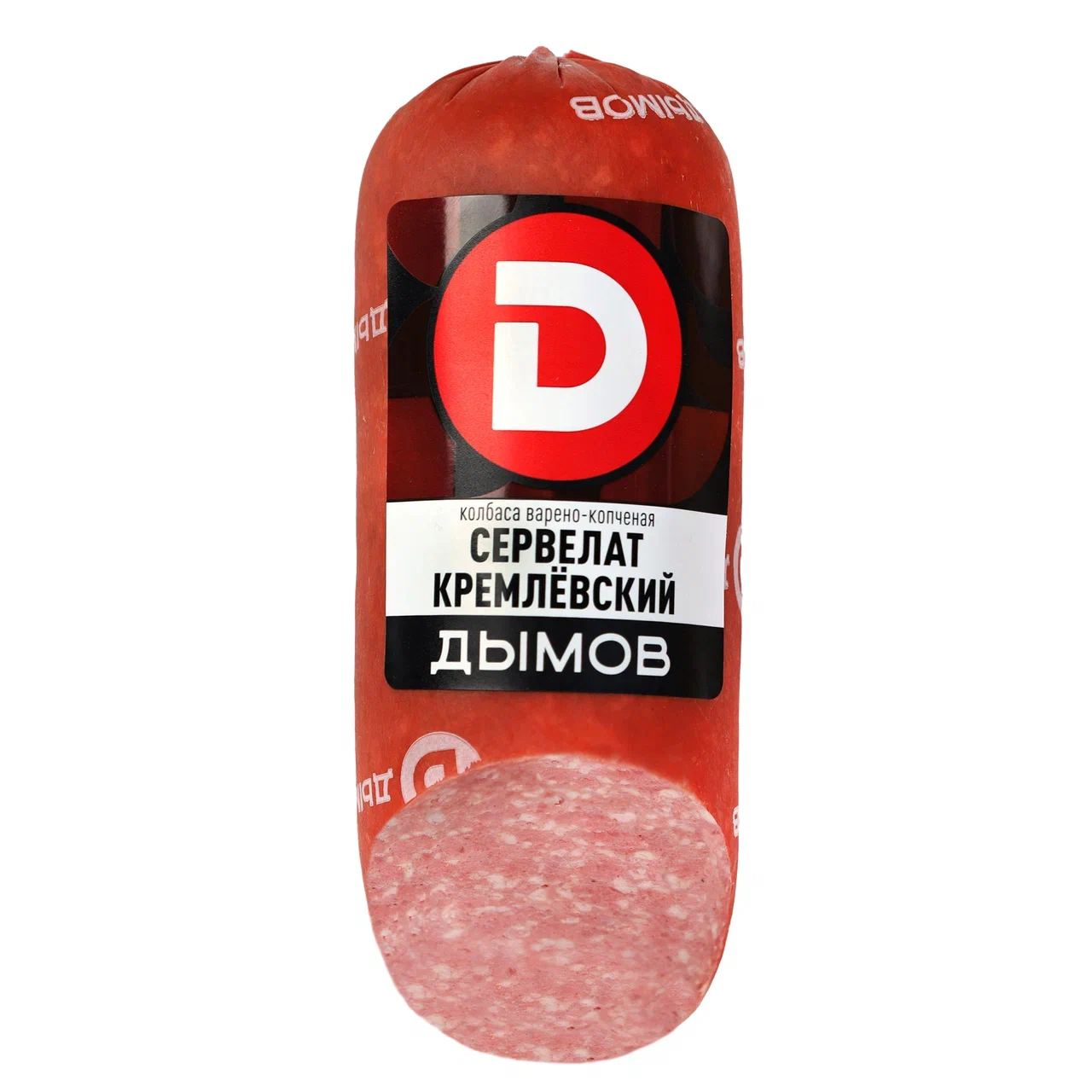 Колбаса Дымов сервелат кремлевский варено-копченый срез, вакуумная упаковка, 330 г