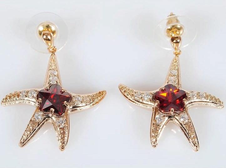 

Серьги из ювелирного сплава Lotus Jewelry 3031E-02gn, гранат/циркон, 3031E-02gn