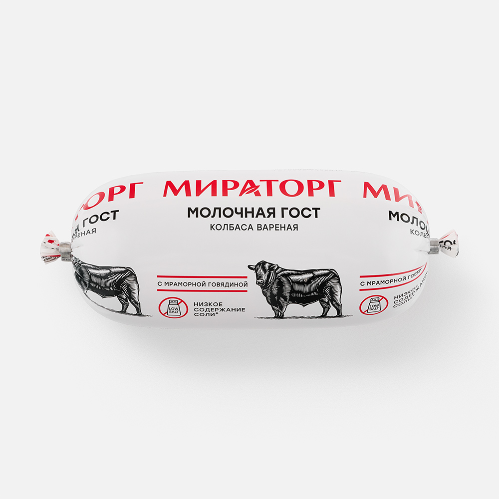 Колбаса варёная Мираторг молочная, ГОСТ, 470 г