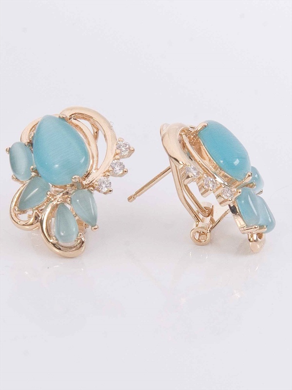 

Серьги из бижутерного сплава Lotus Jewelry 3037E-07CA, кошачий глаз/циркон, 3037E-07CA