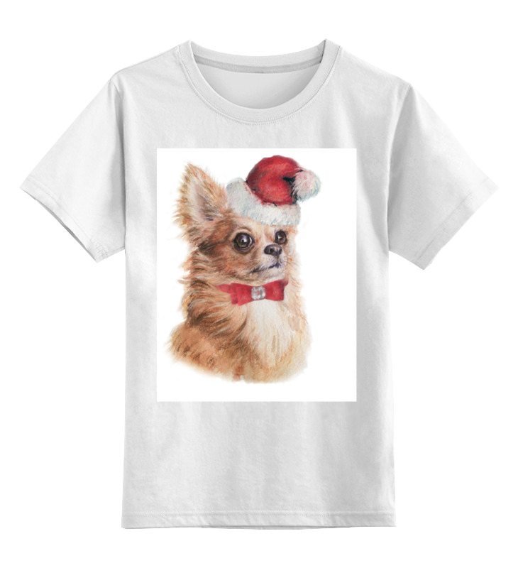 Детская футболка классическая унисекс Printio Новогодняя собачка