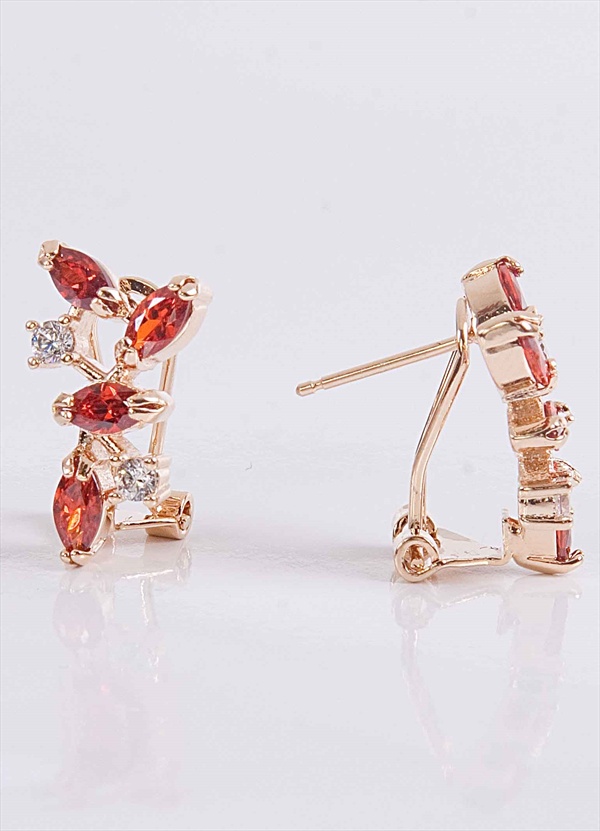 

Серьги из бижутерного сплава Lotus Jewelry 3040E-09gn, гранат/циркон, 3040E-09gn