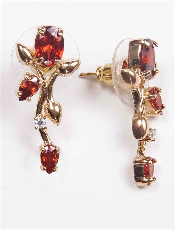 

Серьги из бижутерного сплава Lotus Jewelry 3040E-11gn, гранат/циркон, 3040E-11gn